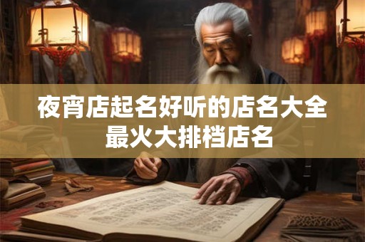 夜宵店起名好听的店名大全  最火大排档店名