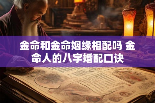 金命和金命姻缘相配吗 金命人的八字婚配口诀 金命和金命姻缘相配吗 金命人的八字婚配口诀