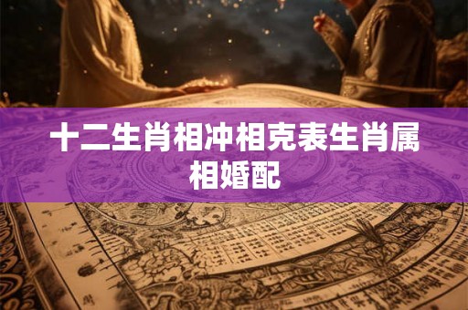 十二生肖相冲相克表生肖属相婚配
