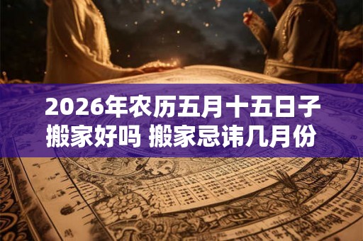 2026年农历五月十五日子搬家好吗 搬家忌讳几月份