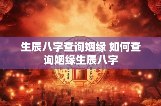 生辰八字查询姻缘 如何查询姻缘生辰八字