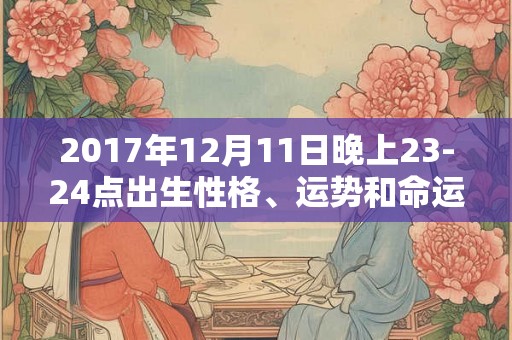 2017年12月11日晚上23-24点出生性格、运势和命运