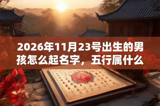 2026年11月23号出生的男孩怎么起名字，五行属什么