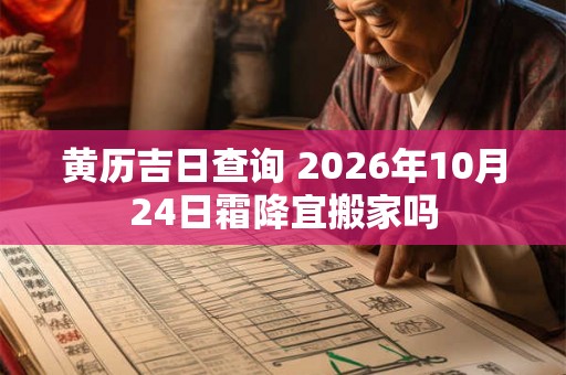 黄历吉日查询 2026年10月24日霜降宜搬家吗