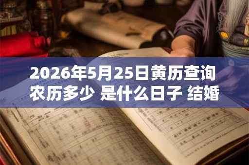 2026年5月25日黄历查询 农历多少 是什么日子 结婚吉时