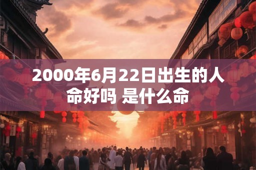 2000年6月22日出生的人命好吗 是什么命