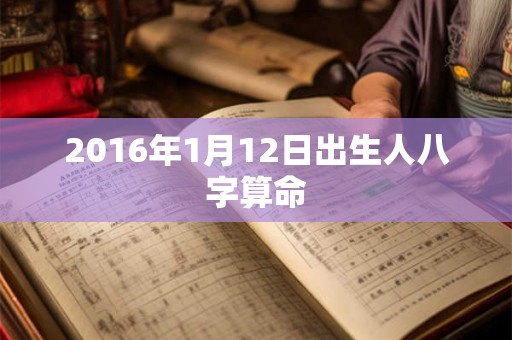 2016年1月12日出生人八字算命
