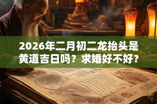 2026年二月初二龙抬头是黄道吉日吗?求婚好不好? 2026年二月初二龙抬头是黄道吉日吗?求婚好不好?