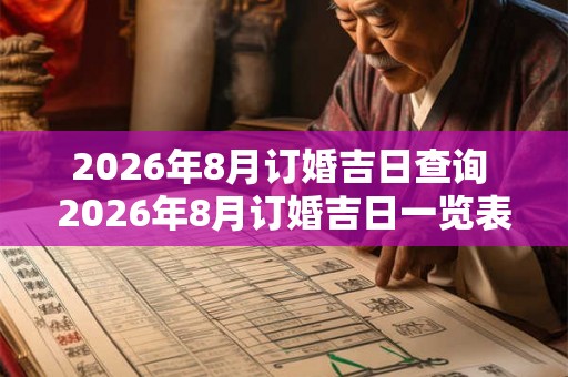 2026年8月订婚吉日查询 2026年8月订婚吉日一览表