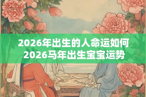 2026年出生的人命运如何 2026马年出生宝宝运势