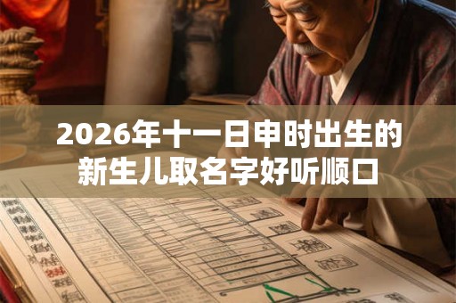 2026年十一日申时出生的新生儿取名字好听顺口