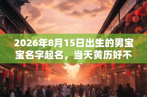 2026年8月15日出生的男宝宝名字起名，当天黄历好不好？