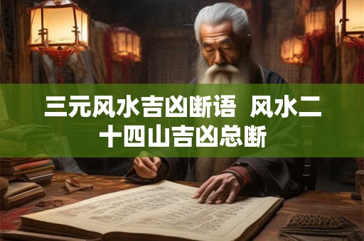 三元风水吉凶断语  风水二十四山吉凶总断