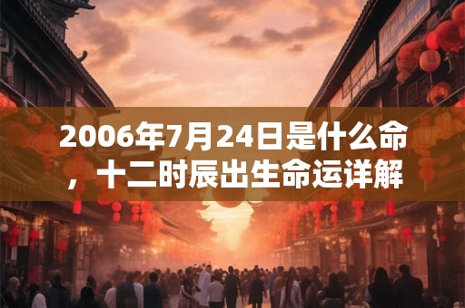 2006年7月24日是什么命，十二时辰出生命运详解