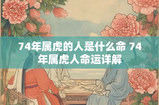 74年属虎的人是什么命 74年属虎人命运详解