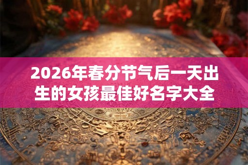 2026年春分节气后一天出生的女孩最佳好名字大全