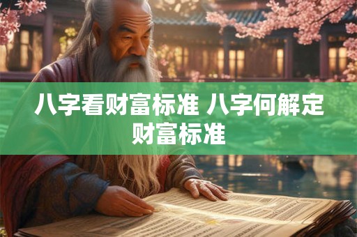 八字看财富标准 八字何解定财富标准