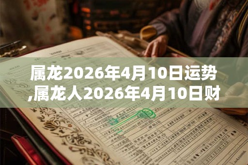 属龙2026年4月10日运势,属龙人2026年4月10日财运,生肖龙2026年4月10日运势
