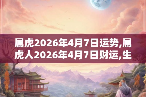 属虎2026年4月7日运势,属虎人2026年4月7日财运,生肖虎2026年4月7日运势