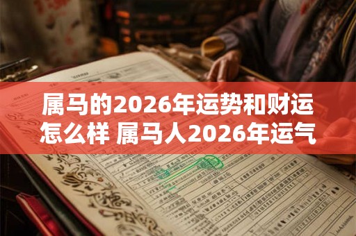属马的2026年运势和财运怎么样 属马人2026年运气如何