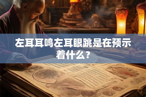 左耳耳鸣左耳眼跳是在预示着什么？