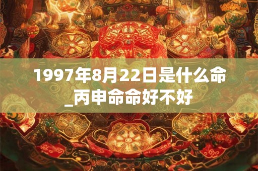 1997年8月22日是什么命_丙申命命好不好