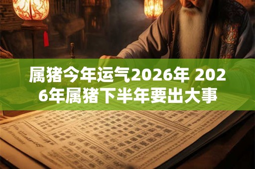 属猪今年运气2026年 2026年属猪下半年要出大事