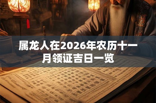 属龙人在2026年农历十一月领证吉日一览
