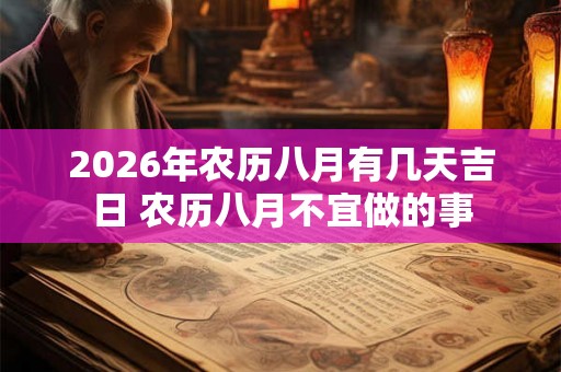 2026年农历八月有几天吉日 农历八月不宜做的事