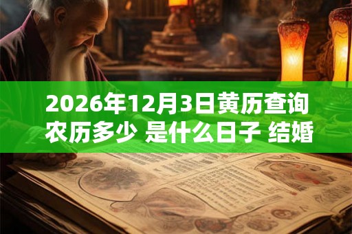 2026年12月3日黄历查询 农历多少 是什么日子 结婚吉时