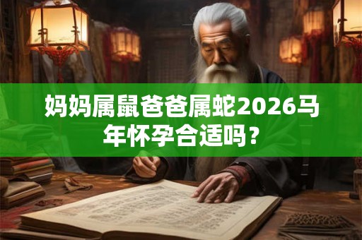 妈妈属鼠爸爸属蛇2026马年怀孕合适吗? 妈妈属鼠爸爸属蛇2026马年怀孕合适吗?