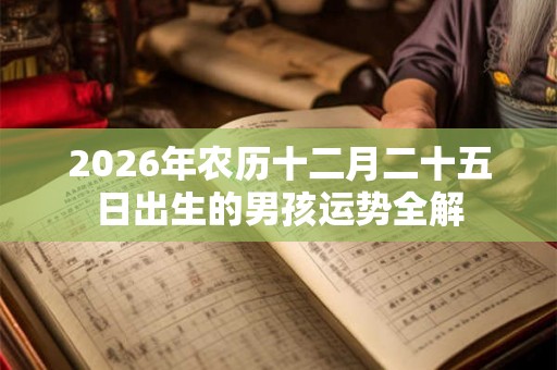 2026年农历十二月二十五日出生的男孩运势全解