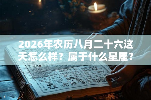 2026年农历八月二十六这天怎么样？属于什么星座？