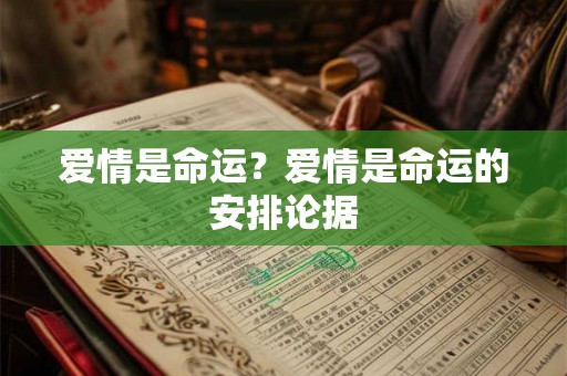 爱情是命运?爱情是命运的安排论据 爱情是命运?爱情是命运的安排论据