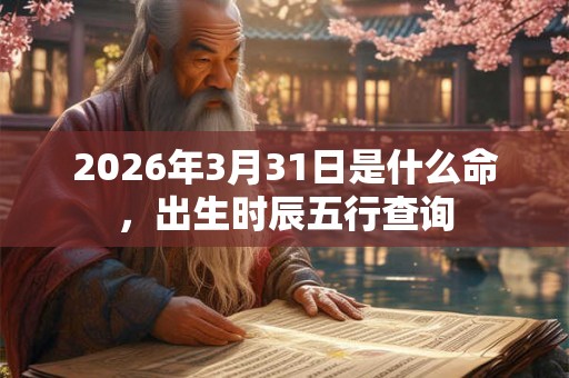 2026年3月31日是什么命,出生时辰五行查询 2026年3月31日是什么命,出生时辰五行查询