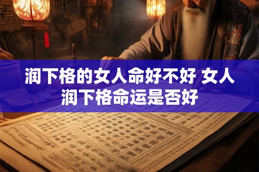 润下格的女人命好不好 女人润下格命运是否好