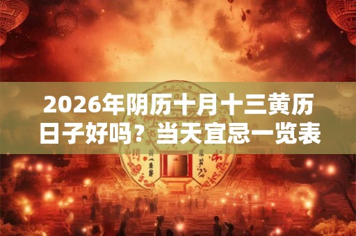 2026年阴历十月十三黄历日子好吗？当天宜忌一览表