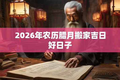 2026年农历腊月搬家吉日好日子