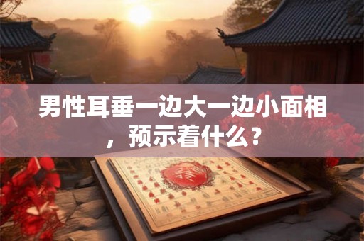 男性耳垂一边大一边小面相,预示着什么? 男性耳垂一边大一边小面相,预示着什么?