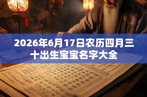 2026年6月17日农历四月三十出生宝宝名字大全 2026年6月17日农历四月三十出生宝宝名字大全