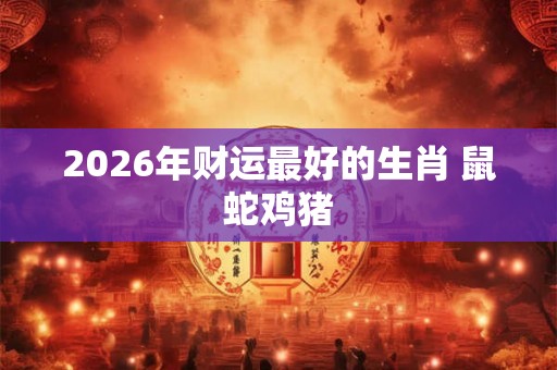 2026年财运最好的生肖 鼠蛇鸡猪
