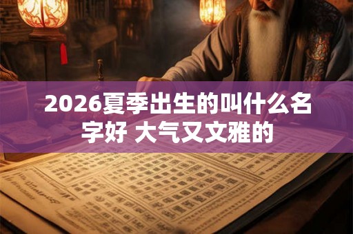 2026夏季出生的叫什么名字好 大气又文雅的
