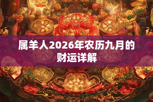 属羊人2026年农历九月的财运详解 属羊人2026年农历九月的财运详解