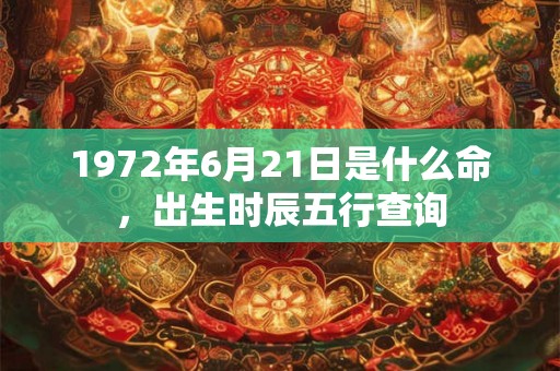 1972年6月21日是什么命，出生时辰五行查询