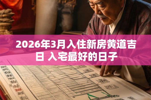2026年3月入住新房黄道吉日 入宅最好的日子