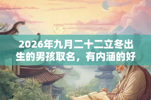 2026年九月二十二立冬出生的男孩取名,有内涵的好名字推荐 2026年九月二十二立冬出生的男孩取名,有内涵的好名字推荐