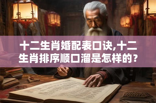 十二生肖婚配表口诀,十二生肖排序顺口溜是怎样的？