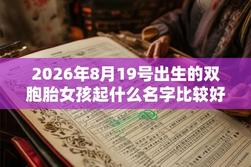 2026年8月19号出生的双胞胎女孩起什么名字比较好听，五行属什么？