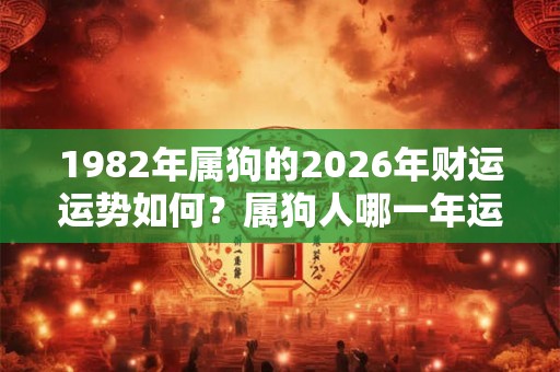 1982年属狗的2026年财运运势如何？属狗人哪一年运势好？