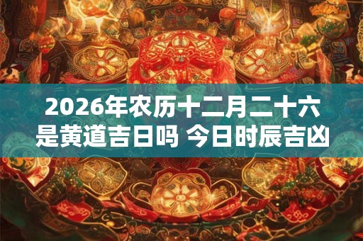 2026年农历十二月二十六是黄道吉日吗 今日时辰吉凶